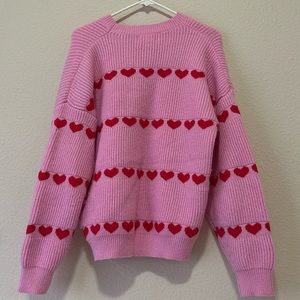 Red hearts with pink sweater